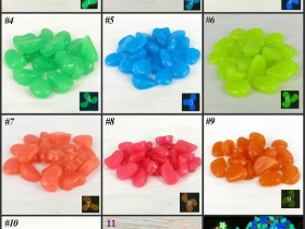 Color Chart for Aquairum Luminous Pebbles
