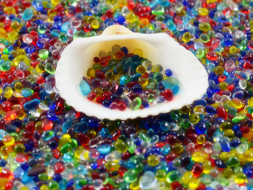 Rainbow Color Aquairum Glass Beads