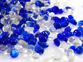 Blue and Transparent Mixed Glass Beads