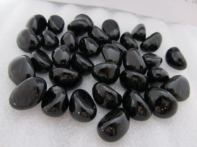 Aquarium Black Kidney Shape Glass Pebbles